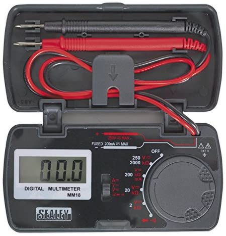 Sealey MM18 Pocket Multimeter, White, 114mm x 56mm x 23mm - Image 3