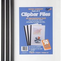 3 x A4 XL Capacity Clip Bar Files Report Project Black Slide Binder Folders