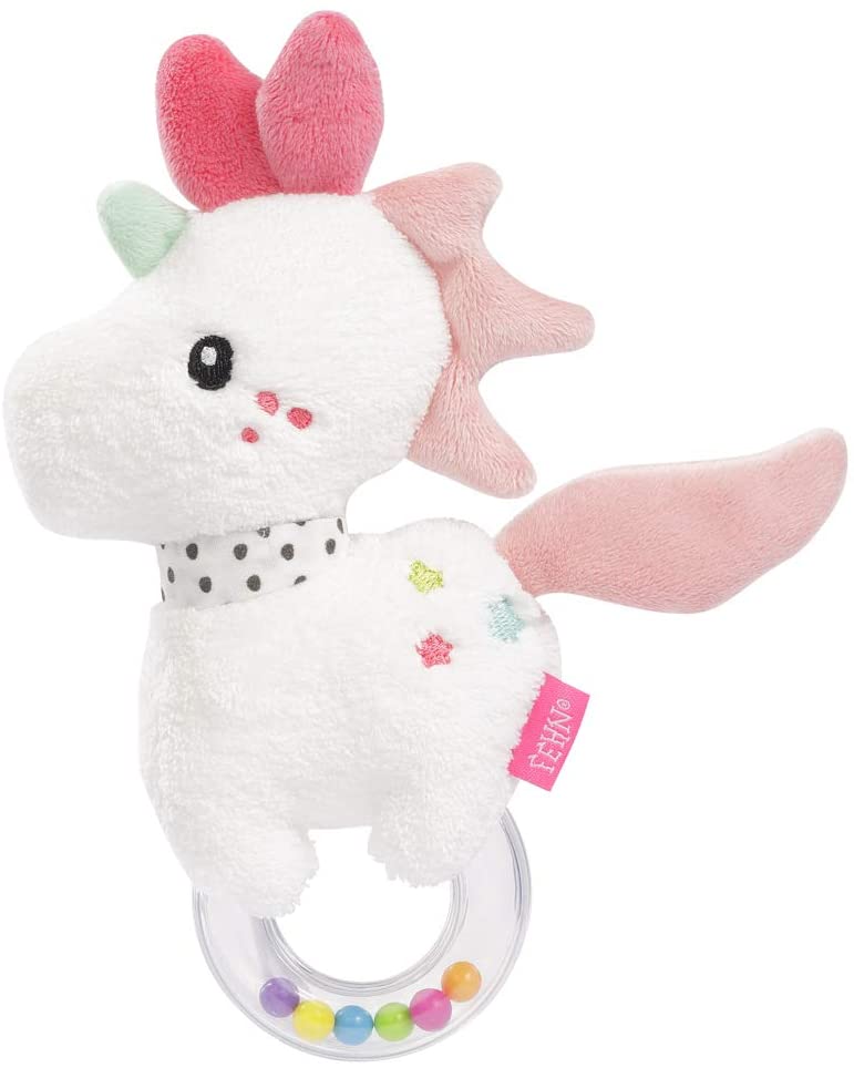 FEHN 057133 FEHN 057133 Unicorn Ring Rattle, Multicoloured, 1 Stück (1er Pack)