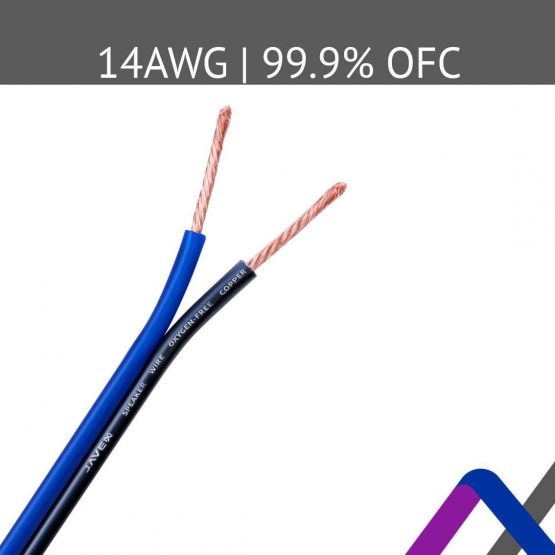 JAVEX Speaker Wire 14-Gauge [2.11mm2] [0.16mm Strands Oxygen-Free Copper 99.9%] Stranded Copper, Blue/Black, Cable for Hi-Fi Systems, Amplifiers, AV receivers and Car Audio Systems, 50FT [15.25CM] - Image 2