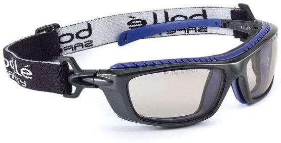 Bolle BAXPSI Platinum Goggles with Anti-Scratch and Fog Frame Lens, Clear/Black/Blue