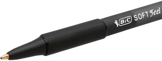 BIC Soft Feel Ballpoint Pens - Black - Pack of 3 Pens - Medium Point (1.0 mm) with Rubber Grip for Comfort - Image 3