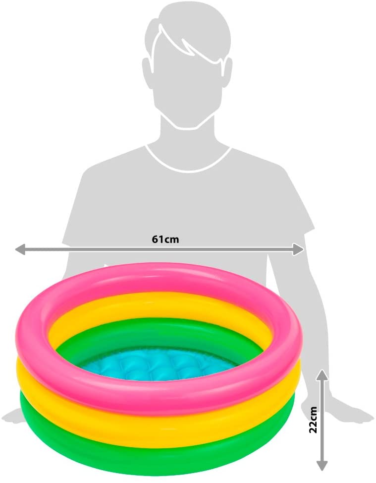 Intex 3-Hoop Inflatable Paddling Pool 61 x 22 cm, Blue - Image 4