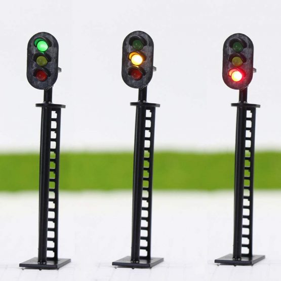 JTD04 5pcs Model Railway 3-Light Block Signals G/Y/R HO Scale 6.8cm 12V Led New - Image 2