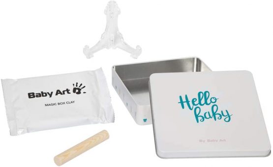 Baby Art - Magic Box Square Essentials Elegant Gift Box with Plaster Cast for Baby Feet or Hands, Multi-Colour - Image 3