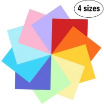 400 Sheets Double Sided Origami Paper in 10 Assorted Vivid Colours 4 Sizes Specification（100 Sheets 20x20cm + 100 Sheets 15x15cm + 100 Sheets 10x10cm + 100 Sheets 7.5x7.5cm）100PCS Wiggle Googly Eyes