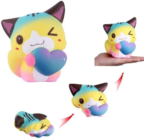 Anboor Squishies Cat Love Heart Kawaii Soft Squishy Slow Rising Scented Animal Squishies Stress Relief Toys Prime Collection Gift 1PCS - Image 4