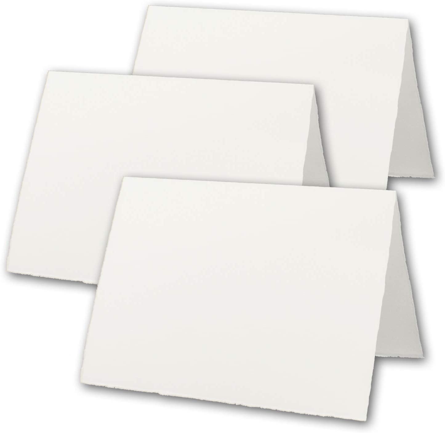 NEUSER PAPIER 50 x DIN A5 Vintage Folding Cards, Handmade Paper, 148 x 210 mm (Open: 210 x 297 mm), Doubled