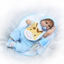 iCradle Reborn Baby Dolls 17"/43cm Reborn Baby Doll Soft Silicone Realistic Lifelike Reborn Baby Boy that Look Real Looking New Born Dolls Toddler Xmas Gift Free Magnet Pacifier (blue)