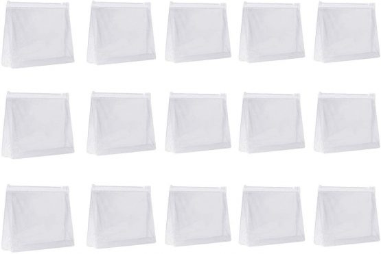 Mini Small PVC Transparent Plastic Cosmetic Organizer Bag Pouch with Zipper Closure for Vacation Travel, Bathroom and Organizing Waterproof Makeup Bag