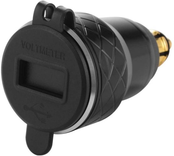 Sun3Drucker Dual USB Charger 4.2A Adapter + Voltmeter QC 3.0 Quick Charge Red Green Blue LED Voltage Indicator for Motorbike Motorcycle BMW DIN Hella Socket Black - Image 2