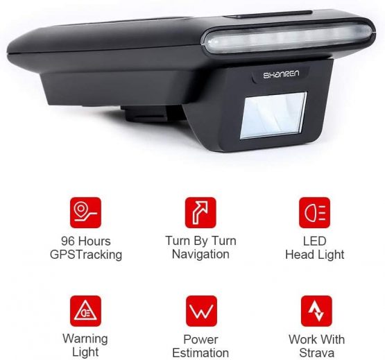 SHANREN Di-Pro GPS Bike Computer, 96-Hour Bluetooth ANT+ Cycling Computer with Headlight - Image 2