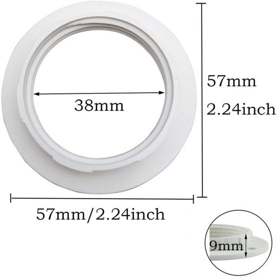 KingYH 8 Pack Lamp Shade Ring Converter E27 Plastic Lamp Shade Reducer Ring for Bedside Lamp Desk Floor Lamps Plate Light Lampshade Washer Adaptor White - Image 2