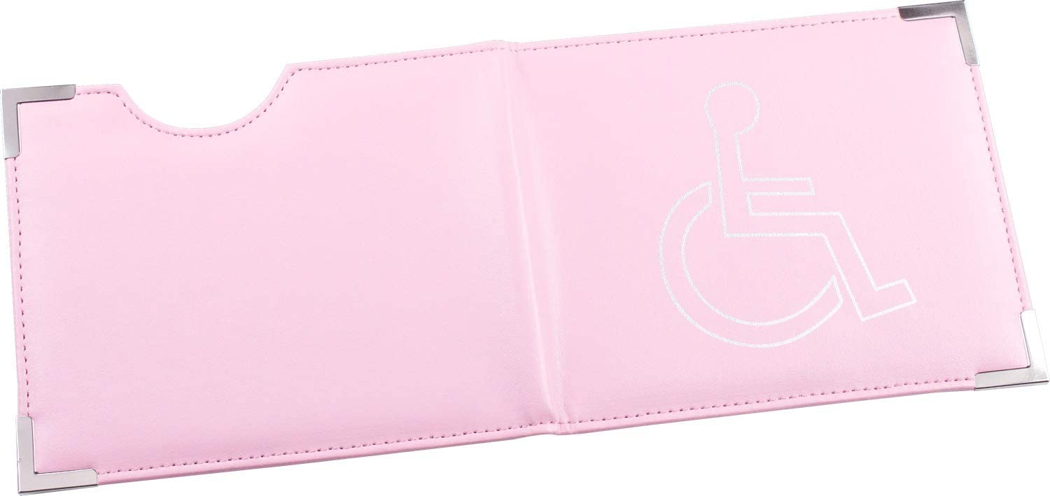 Esposti Disabled Blue Badge & Timer Holder - PU Leather Cover - Metal Corners - Hologram Safe - Pink, 180mm x 145mm - Image 2