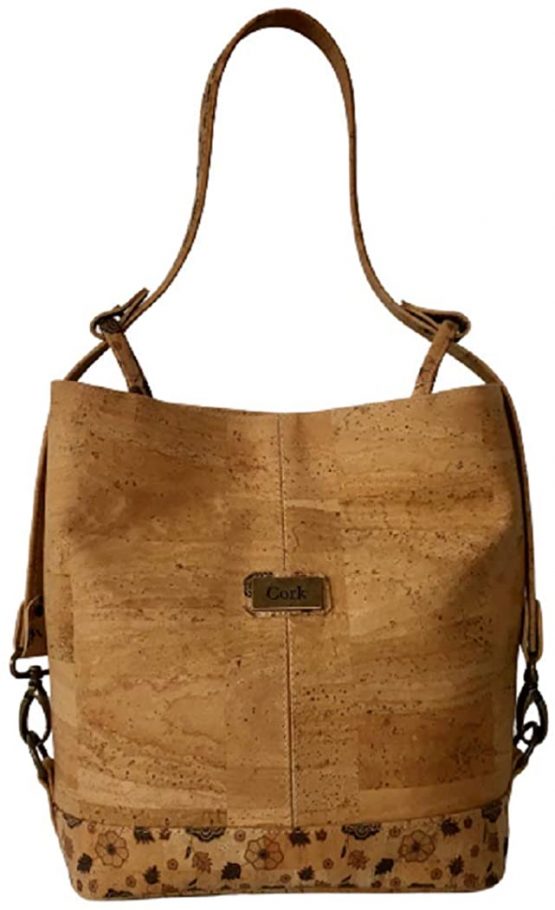 Cork handbag Shoulder bag with convertible strap Handmade and casual