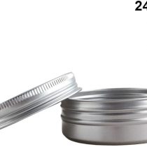 SUPXOV 24PC 60ML Aluminium Specimen Boxes Round Empty Pot Travel Bottles Metal Aluminum Box Cream Jar with Lid