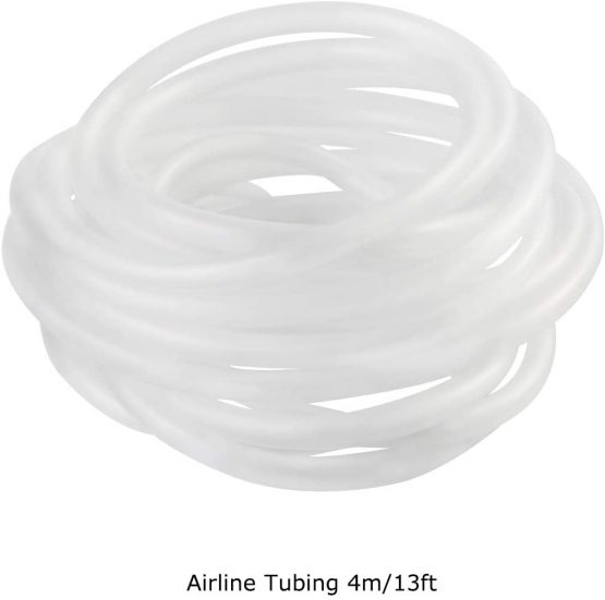 13 Feet Airline Tubing Standard Aquarium Air Pump Accessories Set for Fish Tank, 2 Air Stones, 2 Check Valves, 6 Suction Cups and 4 Connectors (Accessories) - Image 2