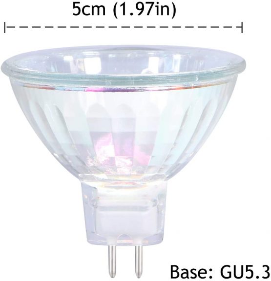 GMY MR16 Halogen Bulb 35W 12V GU5.3 Spotlight Dimmable 2 Pin Base 36° Beam Angle 3000K Warm White 4000 Hours Long Lifetime Dichroic 6 Pack - Image 2