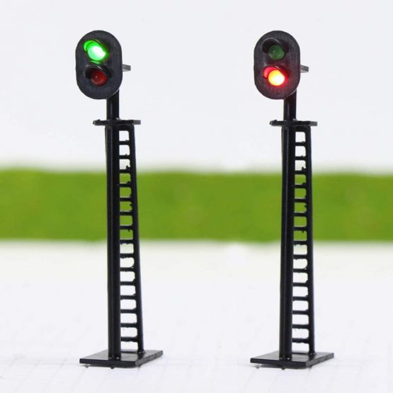 JTD03 5pcs Model Railway 2-Light Block Signal Green/Red HO Scale 6.4cm 12V Led Traffic lights for Train Layout New - Image 2