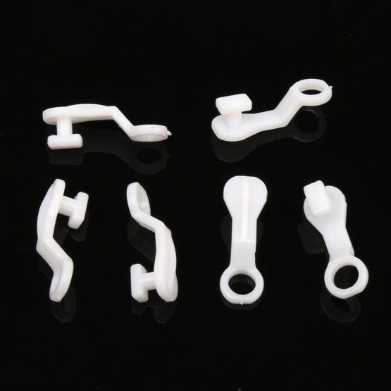 H&S Curtain Glider Hooks 50pcs Plastic White Curtain Rail Track Gliders - Image 2