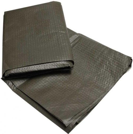 Groundsheet, underlayment tarpaulin, German Bundeswehr issue, olive, approx. 2.20 x 1.00 m