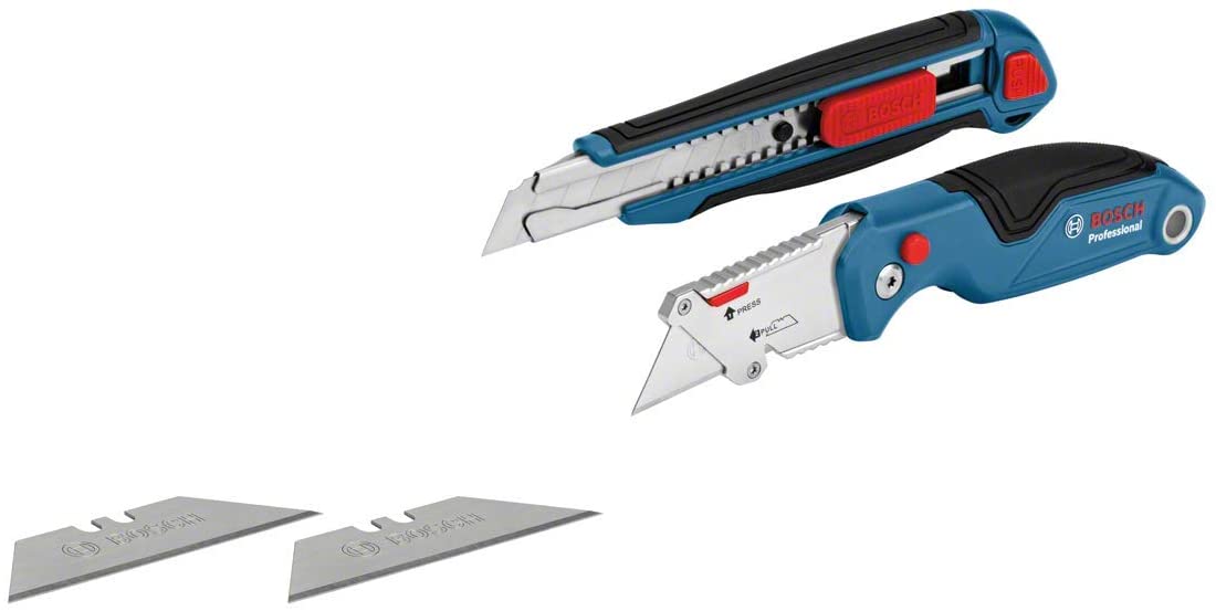 Bosch Professional two-part knife set (with Universal folding knife and professional cutting knife, incl. replacement blades