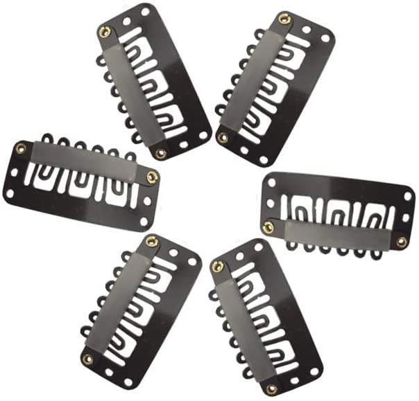 Yesmin 20 Pcs Metal Snap Clips for Hair Extensions and Wefts (32mm, Dark Brown) - Image 3