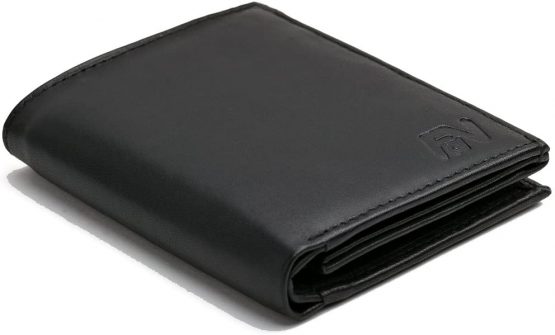 Black Wallet Out of Real Leather in Upright Format from The -WSH91- Series