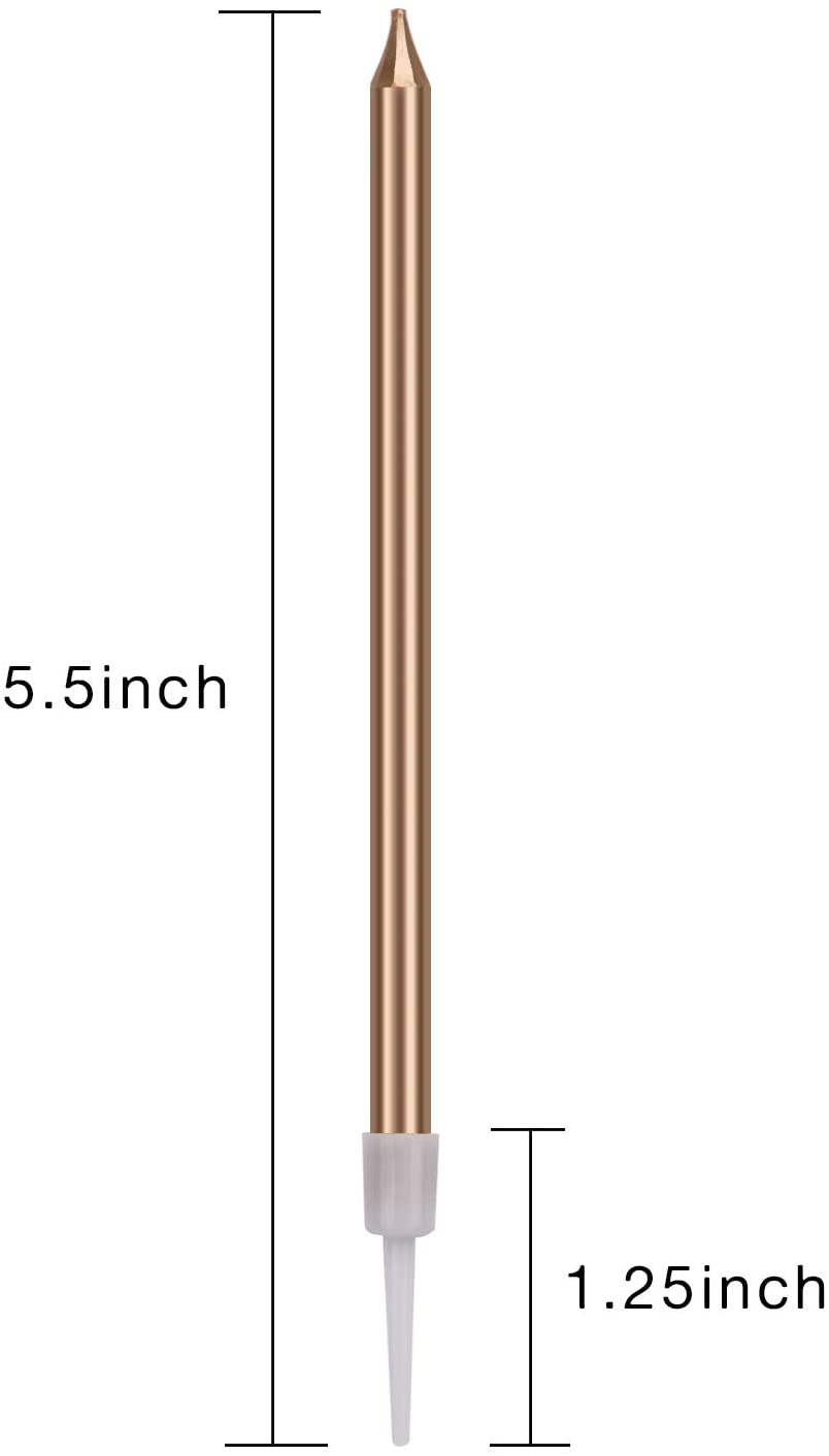 LUTER Metallic Candle Long Candle Champagne Gold Birthday Candles with Holder Cake Candles for Wedding Birthday Party Decoration (24 Pieces) - Image 3