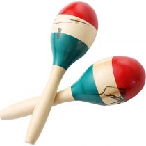 Percussion Maracas Shakers Rattles Sand Hammer Percussion Instrument with ABS Plastic Shells and Wooden Handles for Live Performances and Recording Sessions (Black)