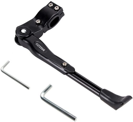 BREEZO Bicycle Kickstand Adjustable Bike Kickstand Aluminium Alloy Side Stand with Anti-slip Rubber Feet for Mountain Bike, Road Bike + 2 FREE Allen Hexagon Wrenches - Image 2