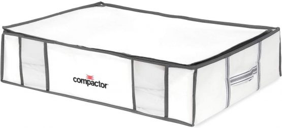 Compactor Space Saving Semi Rigid Under Bed Vacuum Storage Box, Size Large, 145 Litre, 65 x 45 x 15.5 cm, Compactor Life, White/Grey, RAN3592