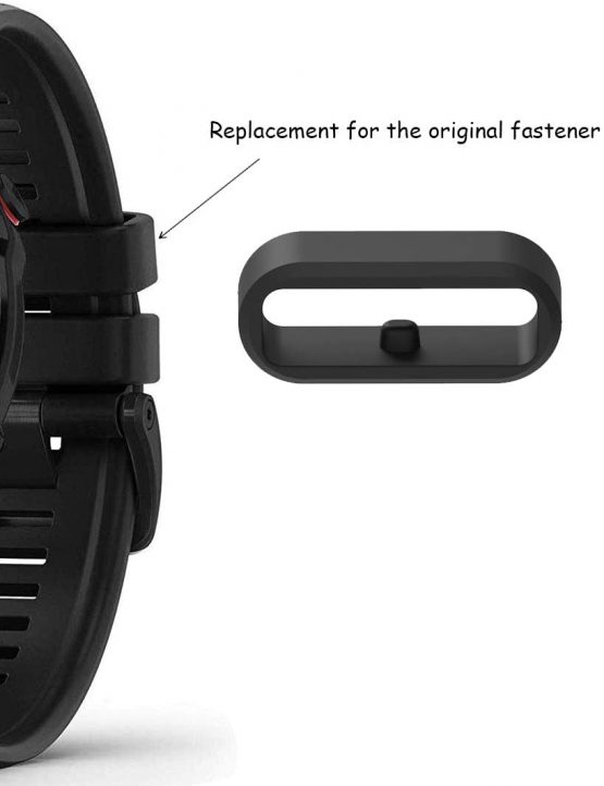 Chofit Replacement Secure Rings Compatible with Garmin Vivoactive 3 Music& Vivoactive 3/Venu/Vivomove 3 Strap Silicone Connector Keepers Fastener Ring Holders Wristband Security Loop Black - Image 3