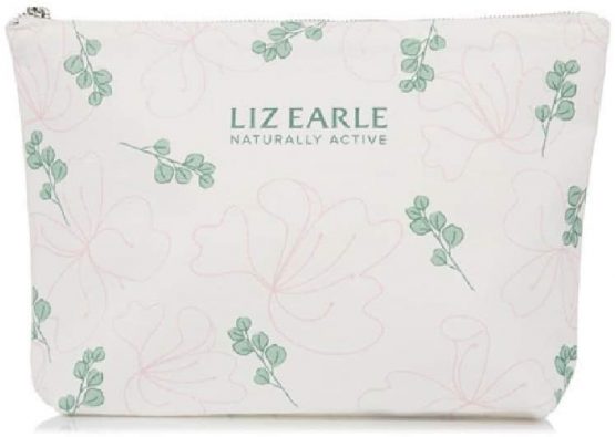 Liz Earle Make-Up Toiletry Bag Limited Edition Print (Pink and Sage Green)