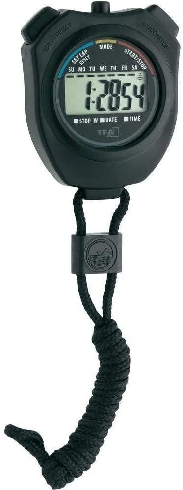 TFA 38.2030 Digital Stopwatch, Black, L 65 x B 21 x H 79 mm