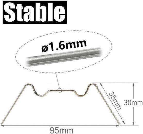 KEAYOO 100Pcs Stainless Steel W Type 1.6mm Thick Greenhouse Glazing Clips - Image 3