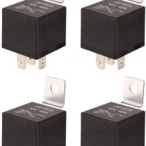 Gebildet Standard Auto Relay 12V 40A SPDT 5pin-Car Heavy Duty Switches & Starters, used for Auto Motor Automobile, with Black Waterproof Transparent Case. Pack of 4