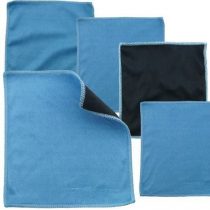 ECO-FUSED Microfiber Cleaning Cloths (5 Pack, 6x6: Double Sided Black/Blue)