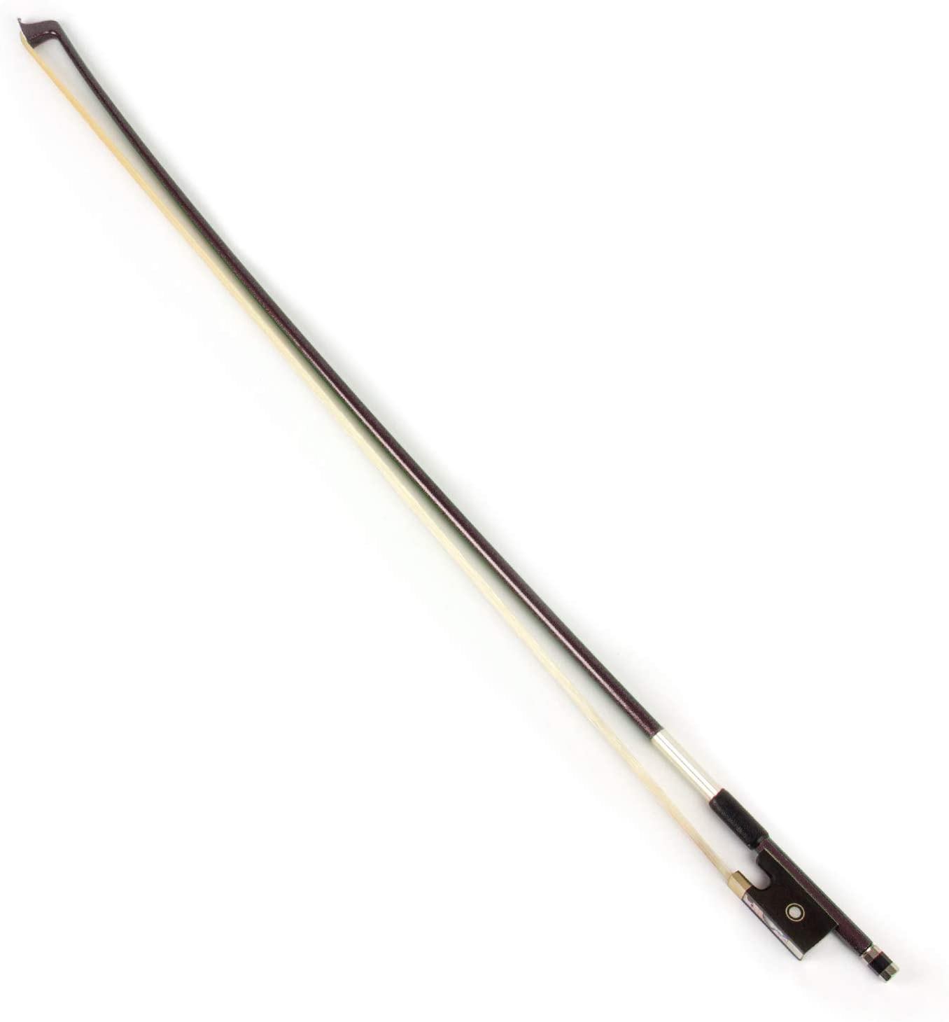 Kmise Violin Bow 3/4 Brown Carbon Fibre Violin Bows with Mongolian Horse Hair Abalone Shell Inlay Frog - Image 3