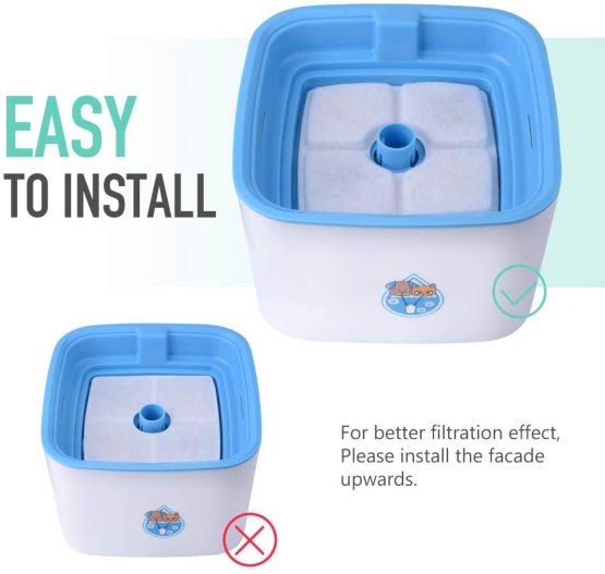 NOVEMBER SPRING 8 Packs Filters for Square Cat Water Fountains, Pet Fountain Replacement Filters with Resin and Active Carbon for Automatic Flower Water Dispenser Drinking Fountain - Image 4