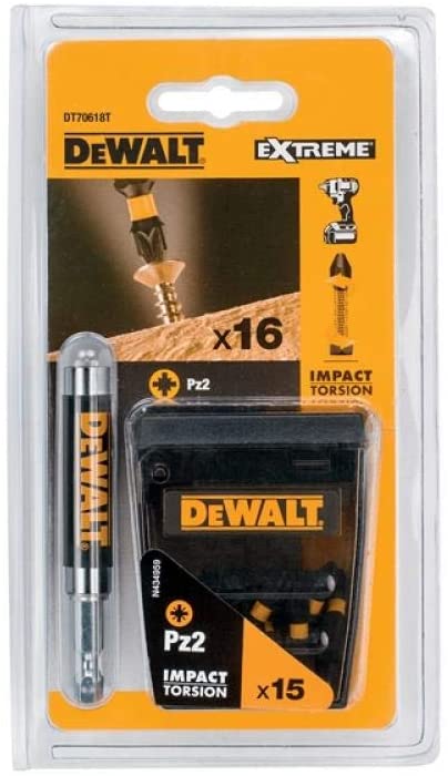 XMS DEWALT Extreme Impact Torsion Bits PZ2 x 16,Multi,One Size,DT70618T-QZ - Image 3