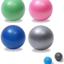 CDblue 4 pcs exercise yoga ball (23 cm) + 2 pcs massage balls (7cm) mini pilates ball yoga ball incl inflating tube, for fitness, rehab, back training