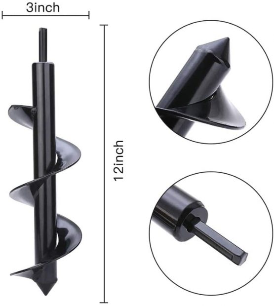 Earth Auger Drill Bit Planter Digger Auger Tool for Outdoor Garden Planting 8 x 30cm - Image 3