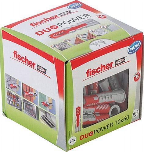 Fischer DuoPower 10 X 50, Powerful Universal Plug with Intelligent 2-Component Technology Fastenings in Concrete, Bricks