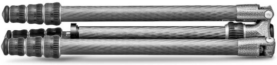 Gitzo Traveler Tripod - Compact, Foldable and Light, with Short Column Included for Ground Level Shoots - Series 1 - 4 Sections - Carbon Fiber - GT1545T Black