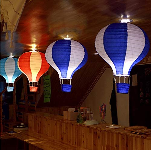 Famgee Hanging Hot Air Balloon Paper Lanterns Set Party Decoration Birthday Wedding Christmas Party Decor Gift Stripe Set Pack of 6 Pieces 30 cm (12") - Image 4