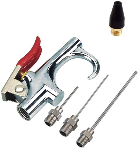 Air Nozzle Blow Gun Kit with 5 Interchangeable Nozzles Pneumatic Air Compressor Accessories Dust Cleaning Tool - Image 4