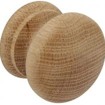 Merriway BH05194 Pine Drilled Unlacquered Door Knob, Wooden/Oak, 30 mm Set of 4 Pieces