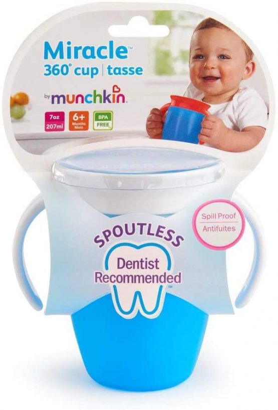Munchkin Miracle 360 Degree Trainer Cup, 7 oz/207 ml, Blue - Image 2