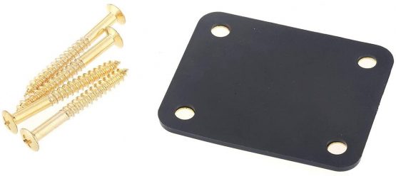 Musiclily Metal Guitar Neck Plate for Fender Stratocaster Telecaster Electric Guitar or Bass,Gold - Image 2